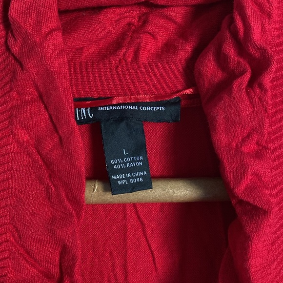 INC Red jacket sweater size L - Picture 3 of 5